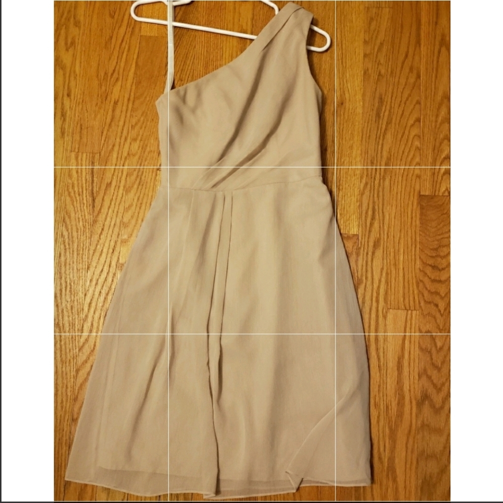 Davids Bridal one-shoulder chiffon dress